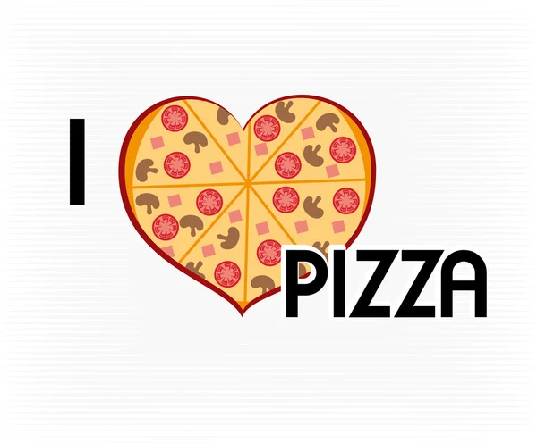 Jag älskar pizza — Stock vektor