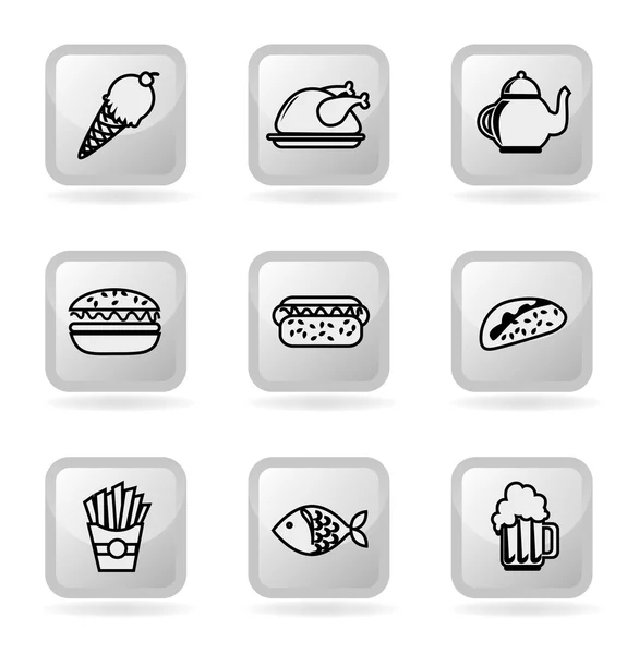 Iconos de alimentos — Archivo Imágenes Vectoriales