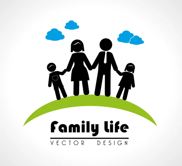 Famili leven — Stockvector