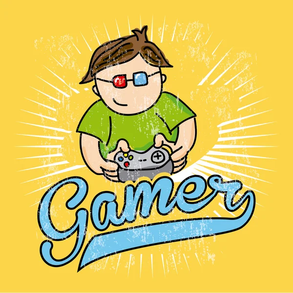 Gamer sketch — Stock Vector