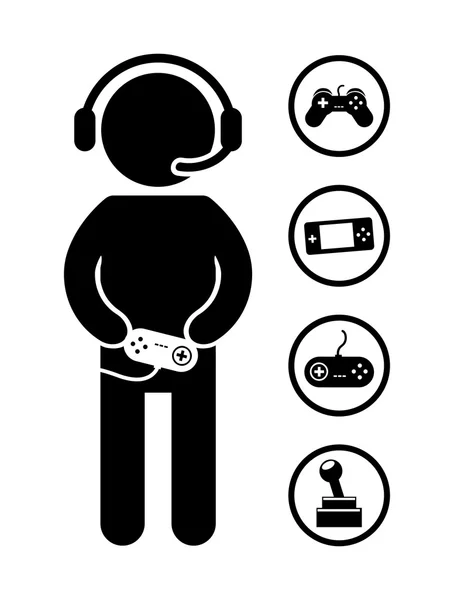 Gamer icons — Stock Vector