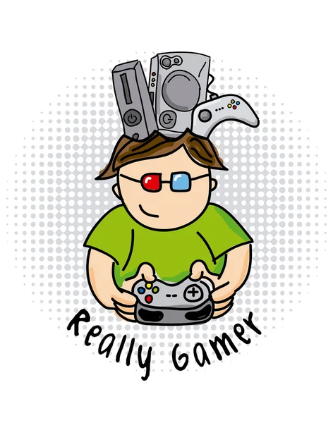 Really gamer — Stock Vector