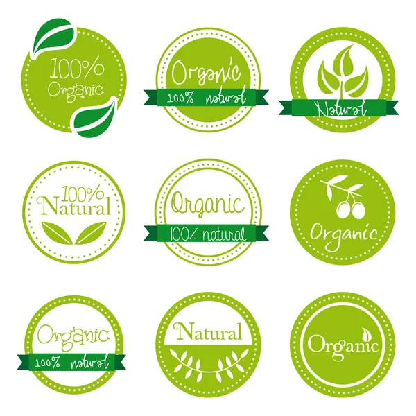 Organik etiketleri — Stok Vektör