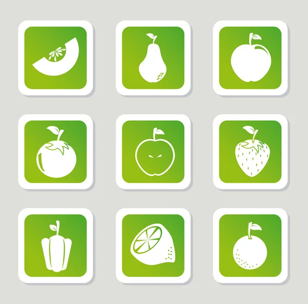 Iconos de alimentos saludables — Vector de stock