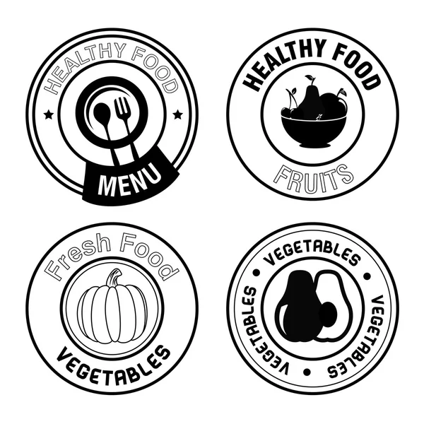 Healthy food seals — Stock Vector