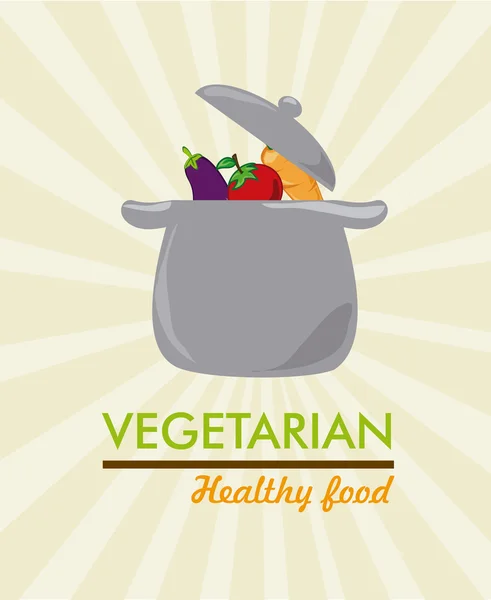 Comida sana vegetariana — Vector de stock