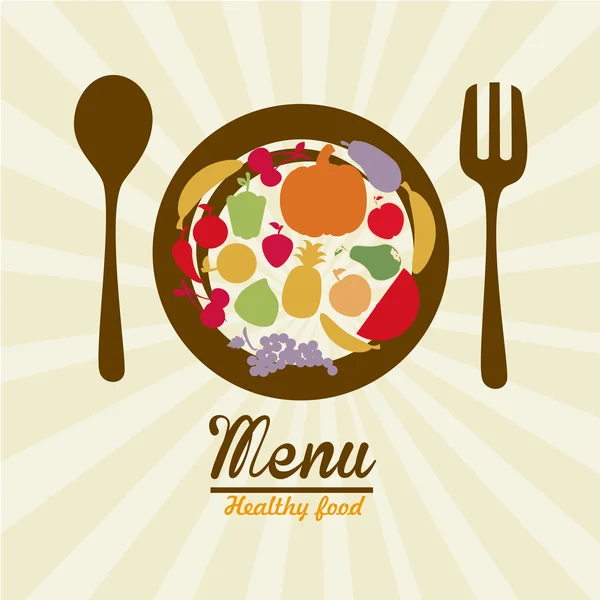 Menu gezond voedsel — Stockvector