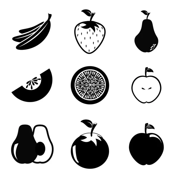 Iconos de alimentos saludables — Vector de stock