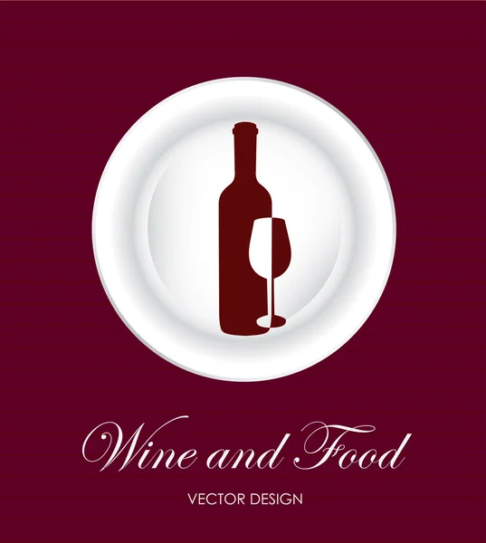 Vin et nourriture — Image vectorielle