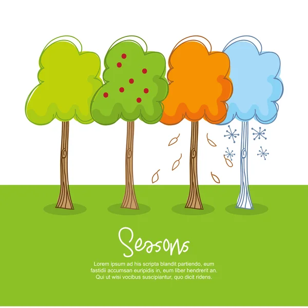 Seasons trees — Stock Vector