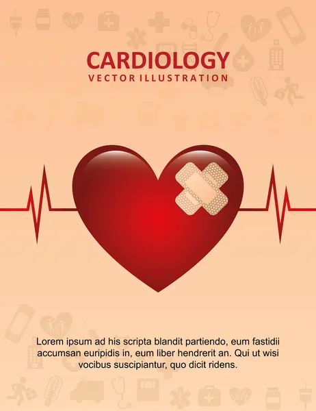 Desenho da cardiologia —  Vetores de Stock