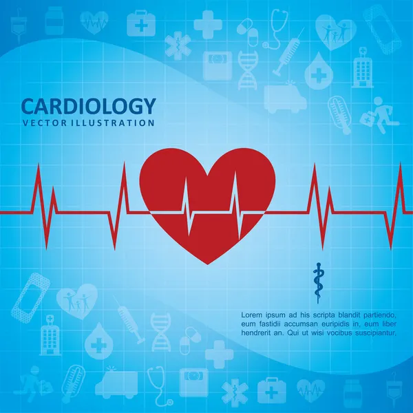 Desenho da cardiologia —  Vetores de Stock