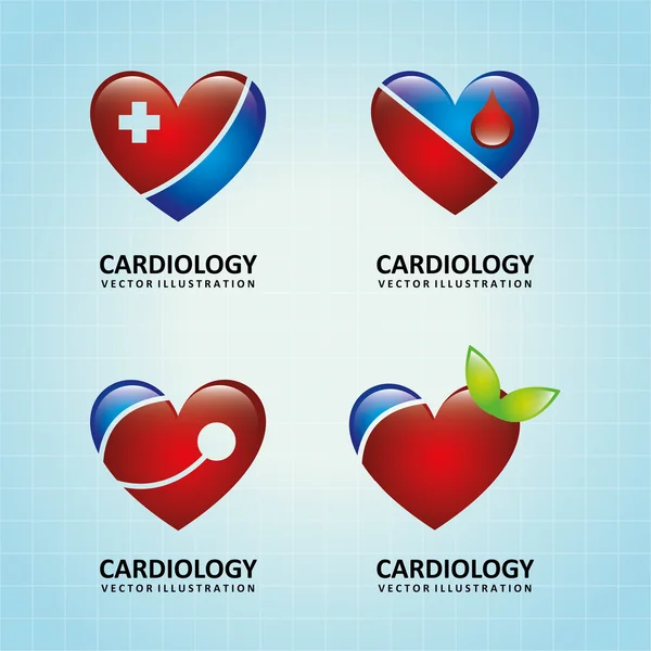 Desenho da cardiologia — Vetor de Stock