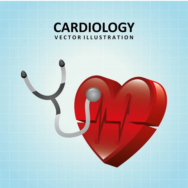 Desenho da cardiologia — Vetor de Stock