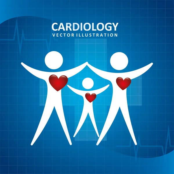 Desenho da cardiologia — Vetor de Stock