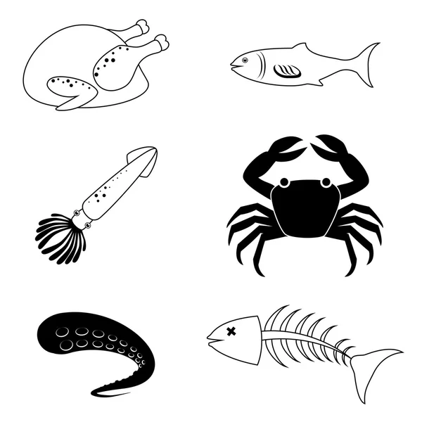 Sea food — Stock Vector