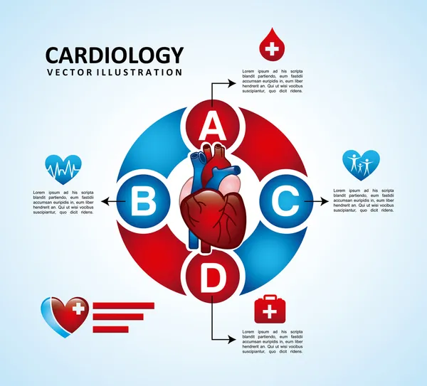 Diseño de cardiología — Vector de stock