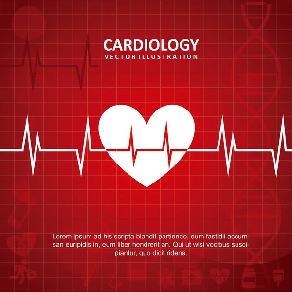 Desenho da cardiologia — Vetor de Stock