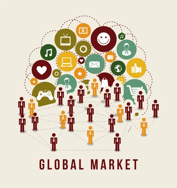 Marketing globale — Vettoriale Stock