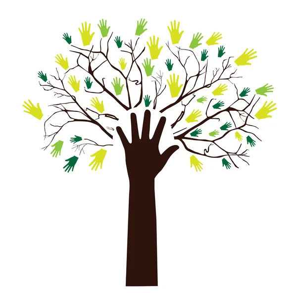 Hands tree — Stock Vector
