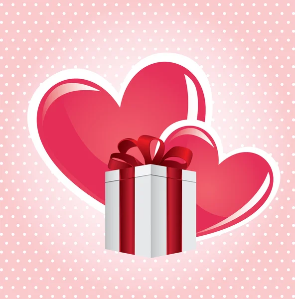 Heart gift — Stock Vector