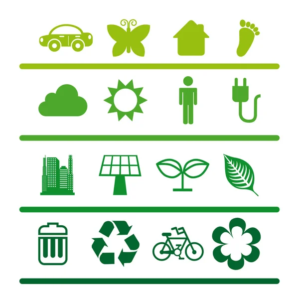 Eco iconos — Vector de stock