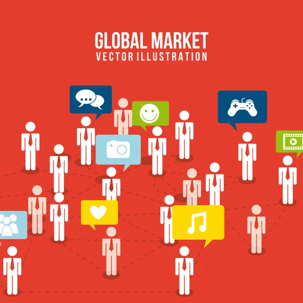 Mercado global — Vetor de Stock