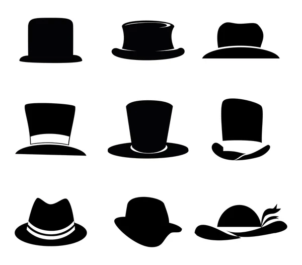 Sombreros iconos — Archivo Imágenes Vectoriales