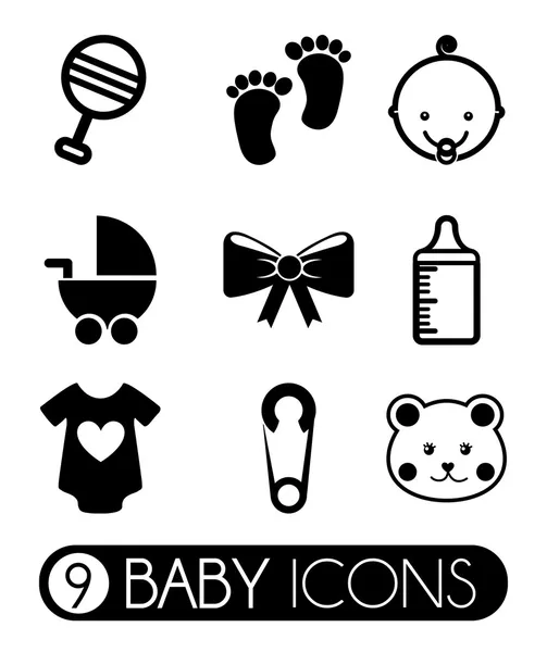 Iconos de bebé — Vector de stock