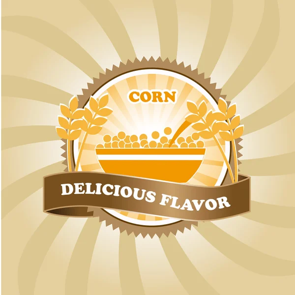 Corn label — Stock Vector