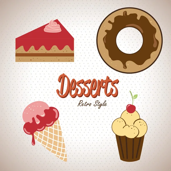 Desserts pictogrammen — Stockvector