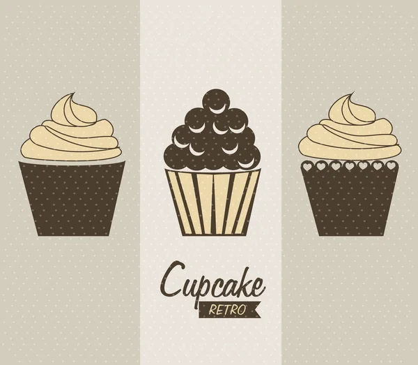 Cupcake delicious — Stock Vector