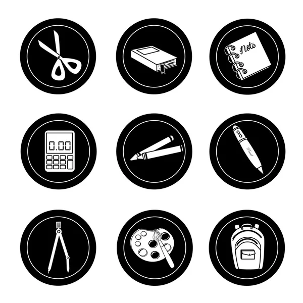 School icons — Stock Vector