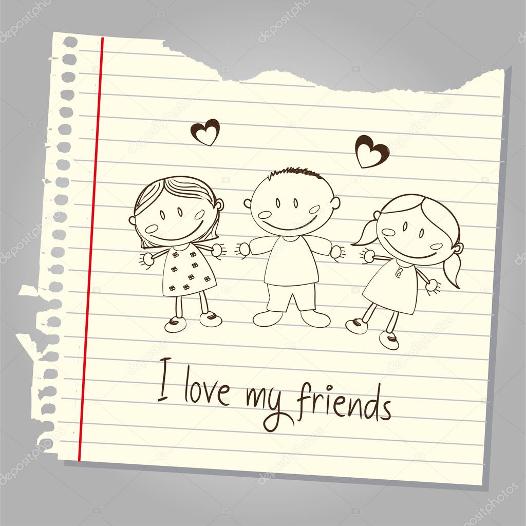 I love my friends Stock Vector by ©yupiramos 31862879