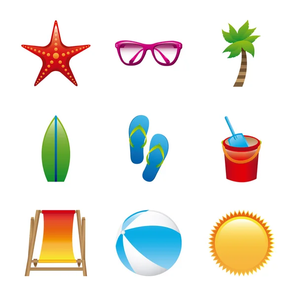 Icônes de plage — Image vectorielle