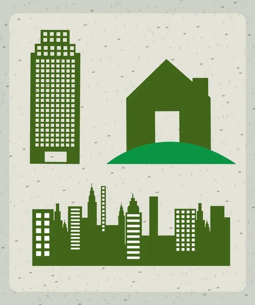 Iconos de edificios — Vector de stock