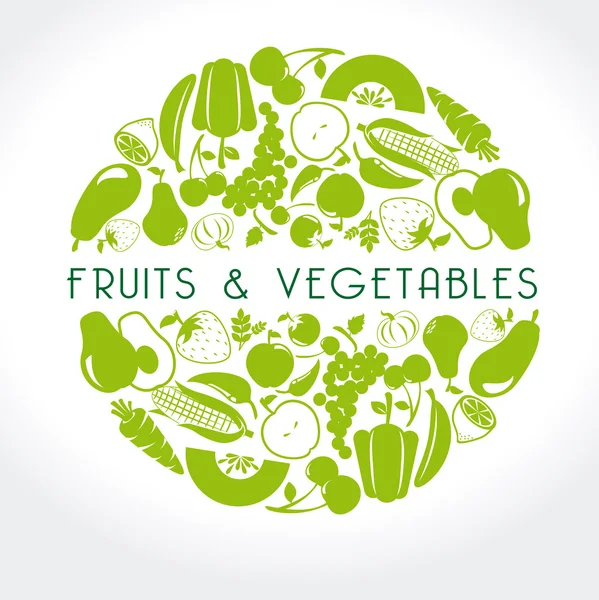 Fruits and vegetables label — Stock Vector