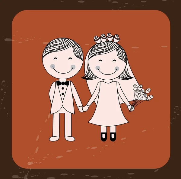 Diseño de boda — Vector de stock