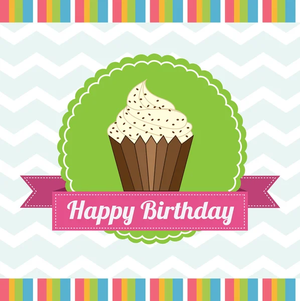 Gâteau tasse anniversaire — Image vectorielle