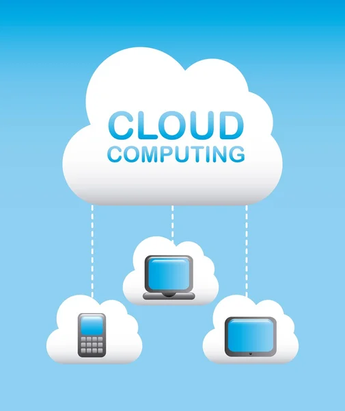 Il cloud computing — Vettoriale Stock