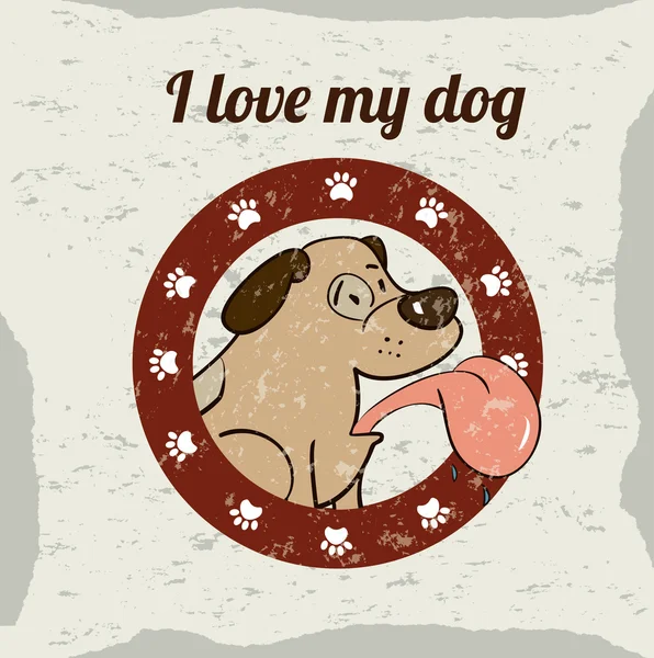 Ik hou van mijn hond. — Stockvector