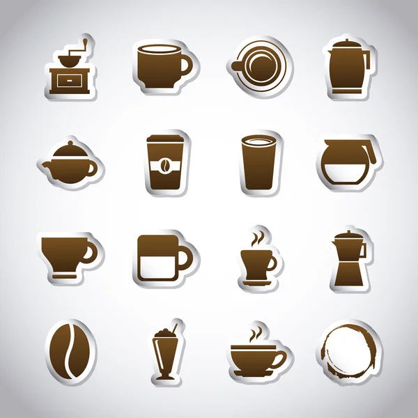 Iconos de café — Vector de stock