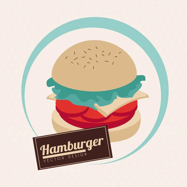 Label burger — Stock Vector