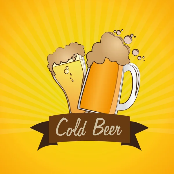 Cold beer — Stock Vector