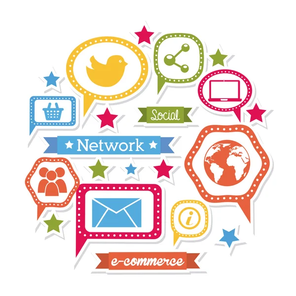 Icons of social network — Stock Vector © yupiramos 13591941