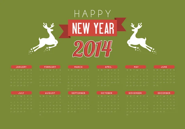 Felice anno nuovo 2014 — Vettoriale Stock