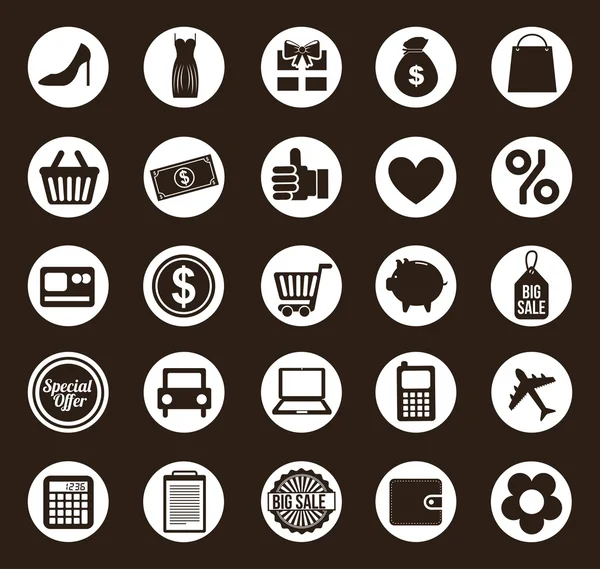 Shopping icons — Stock Vector