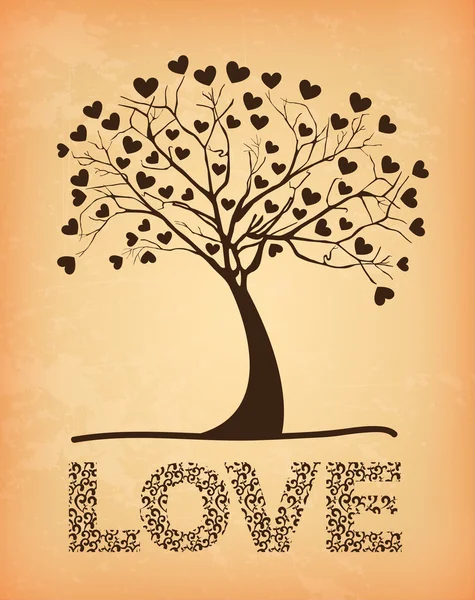 Amor de árbol — Vector de stock