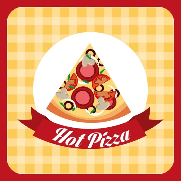 Hot pizza — Stock Vector