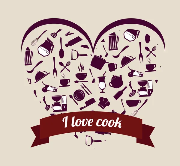 I love cook — Stock Vector